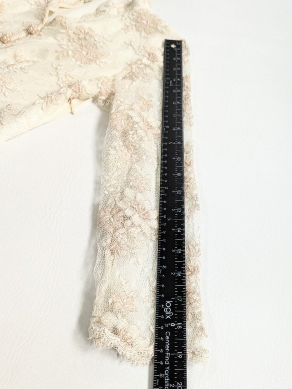 Vintage Handmade Short Lace Wedding Dress With Beading & Crystals Size S Ivory - Picture 15 of 17